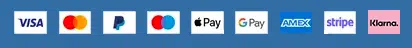 Payment Methods: Visa, Master card, Paypal, Apple pay, Google Pay, Strripe, Amercan Express