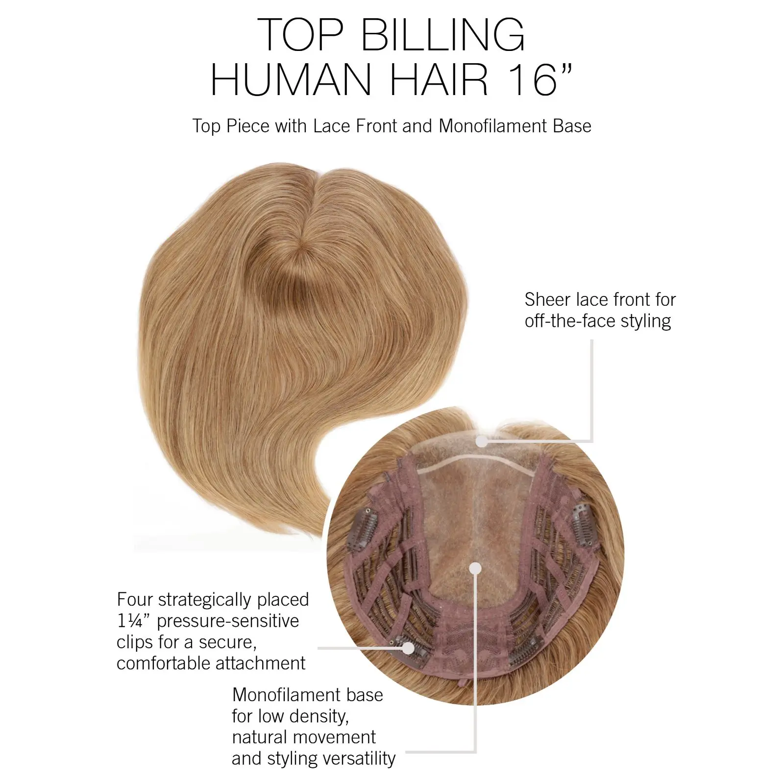 Top Billing 16 Hair topper by Raquel Welch | Cap Construction | Long