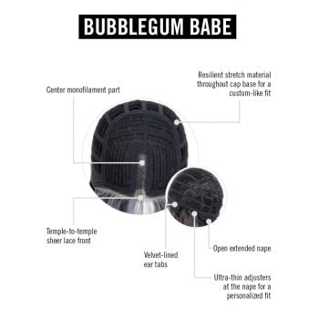 Bubblegum Babe Wig | Cap construction | Monofilament part | Sheer lace front